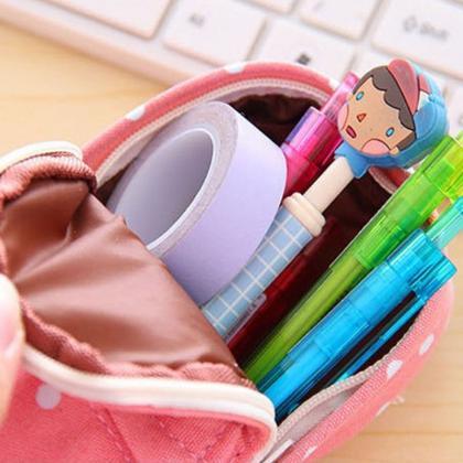 Mini School Bag Pen Case Canvas Pencil Case..