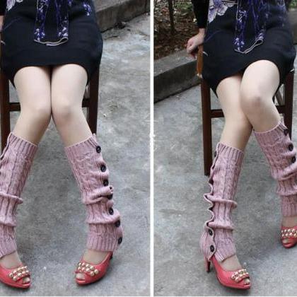 Winter Knitted Leg Warmers Accessories For Women -..