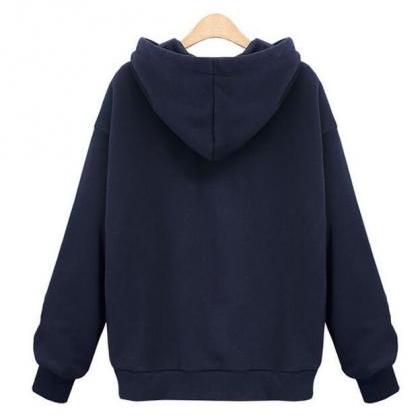 Loose Autumn Women Casual Long Sleeved Hooded..