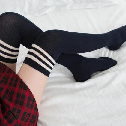 Black Socks With White Stripes