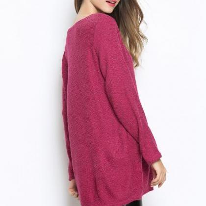 Fashion Women Casual Pullover Loose Sweater..