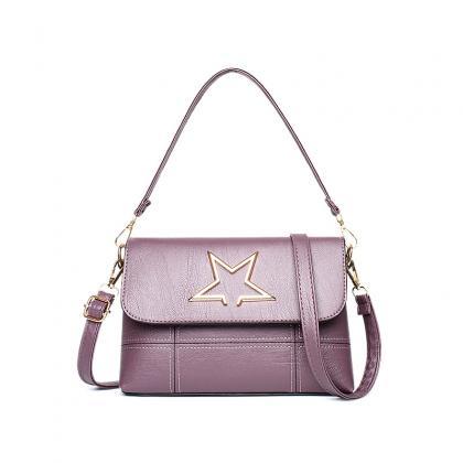 Leather Star Pattern Mini Handbag Shoulder Bag -..
