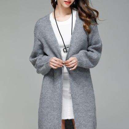 Autumn And Winter Warm Knitted Sweater Cardigan..