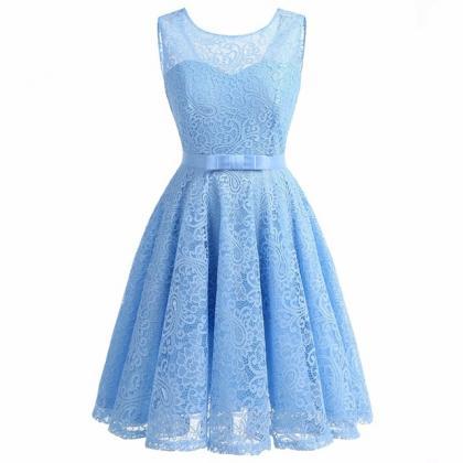 Women Sleeveless Lace Party Dress A-line Dress -..