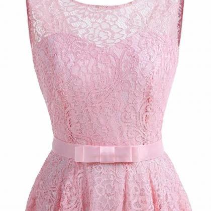 Women Sleeveless Lace Party Dress A-line Dress -..