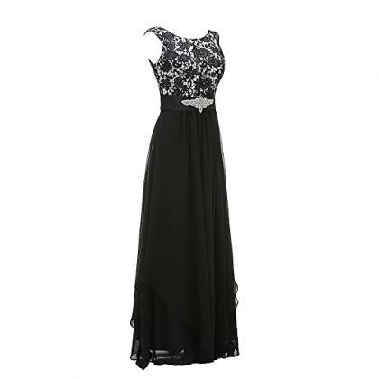 Lace Patchwork Long Ruffles Evening Backless Prom..