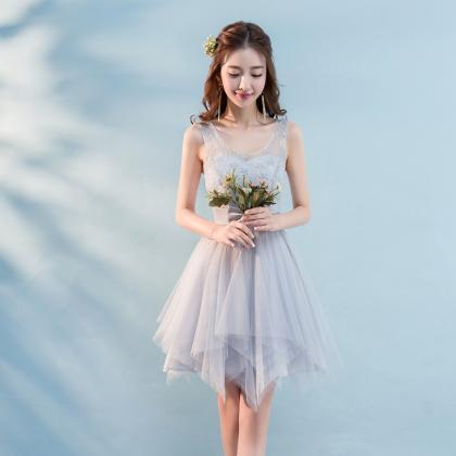 Mini Bow Sleeveless Bridesmaid Party Dress