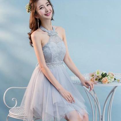 Mini Halter Sleeveless Bridesmaid Party Dress