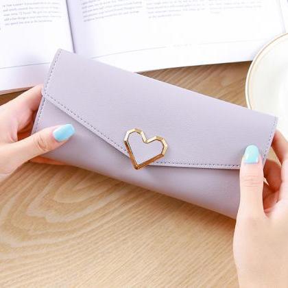 Heart Shaped Wallet Pu Leather Card Holder Women..