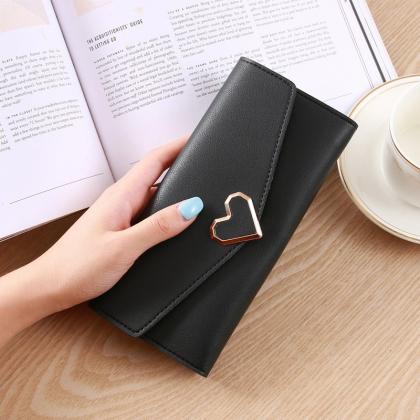  Heart Shaped Wallet PU Leather Car..