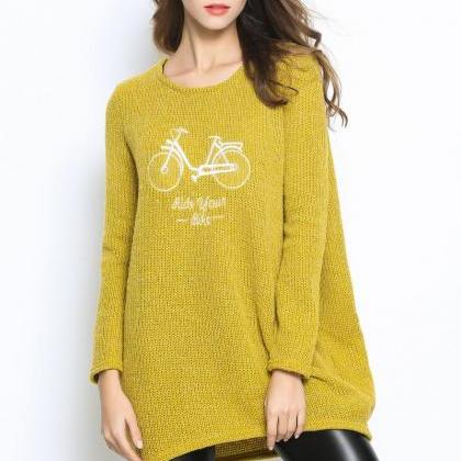Women Large Size Autumn O-neck Pullover Long..