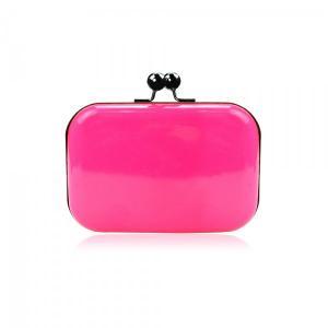 Candy Colored Leather Clutch Bag-rose