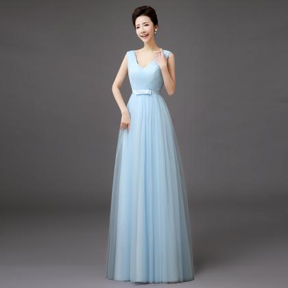 Women Fashion Vest Style Light Blue Dress..
