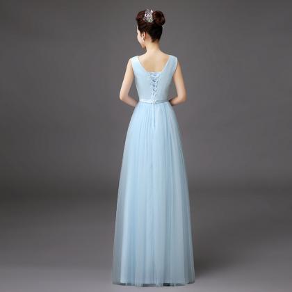 Women Fashion Vest Style Light Blue Dress..
