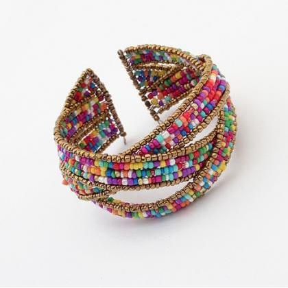 Eaded / Beads Cuff Bracelet - Unique Design,..