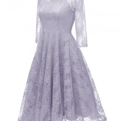 Style O Neck Half Sleeveless Lace Paty Dress -..