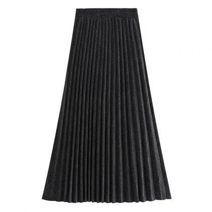 Pleated skirt Autumn and Winter Wom..