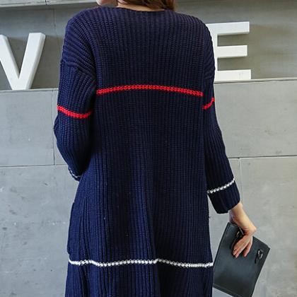 Women's Sweater Stripe Loose Casual..