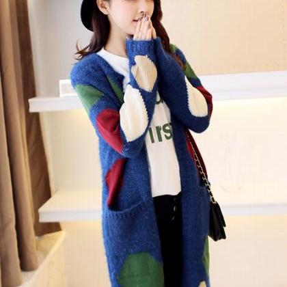 Fashion Long Cardigan Loose Knit Sweater Long Coat