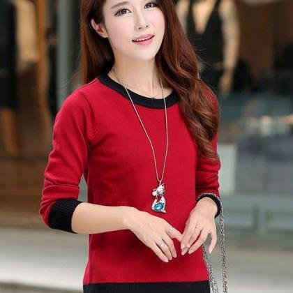 Fashion Women Slim Pullover Knitted Casual Top..
