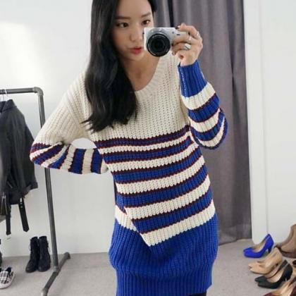 Women Fringe Loose Long Knit Sweater Dress