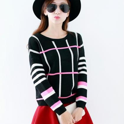 Sweater Women Round Neck Long Sleeve Pullovers..