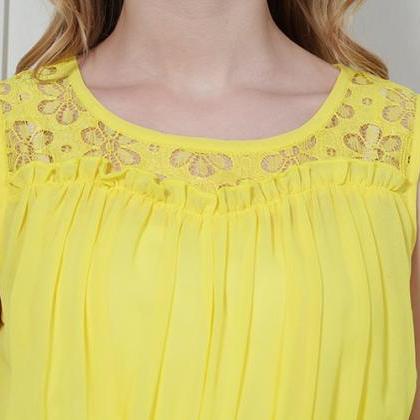 Summer Yellow Chiffon Dress Bohemia Beach Long..