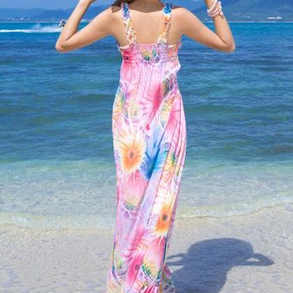 Chiffon Floral Beach Long Dress