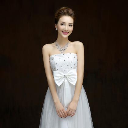 Elegant Bow Long Evening Dress,beaded Prom..