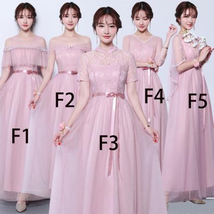 Women Pink Color Long Prom Evening Party..