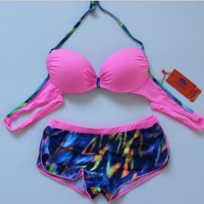 Fashion Sexy Bikini Swimsuit For Lady - Pink
