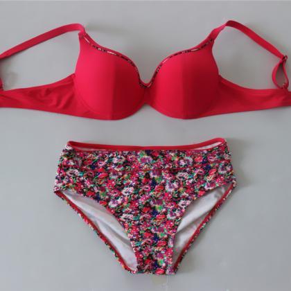 Printing Red Color Sexy Swimwear Swimsuit