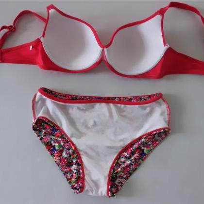 Printing Red Color Sexy Swimwear Swimsuit