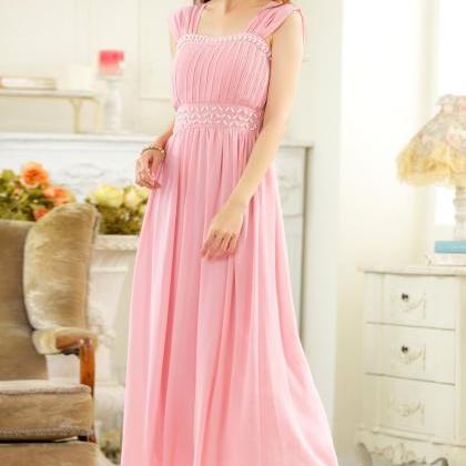 Elegant Evening Sleeveless Dress - Pink