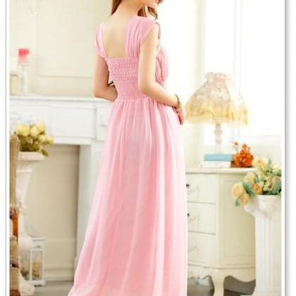 Elegant Evening Sleeveless Dress - Pink