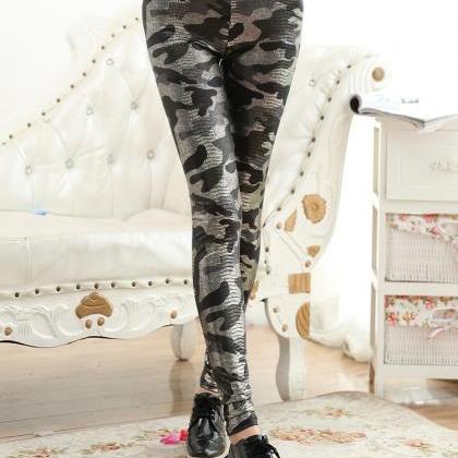 Fashion Autumn Women Printed Leggings Elastic..