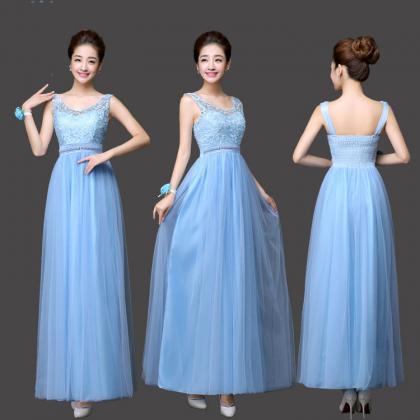 Sweet Sky Blue Color Women Ball Gown Party Dresses..