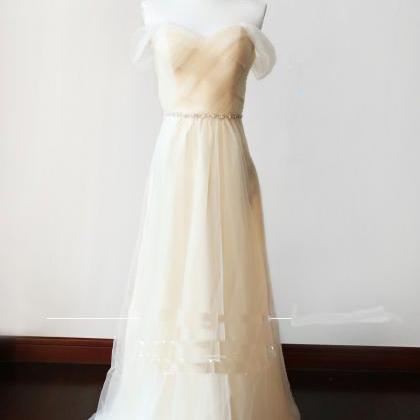 A-line Sleeveless Elegant Long Bridesmaid Dresses..