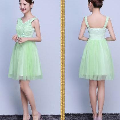 Cute Bow Mini Bridesmaid Dress Party Prom Gown -..