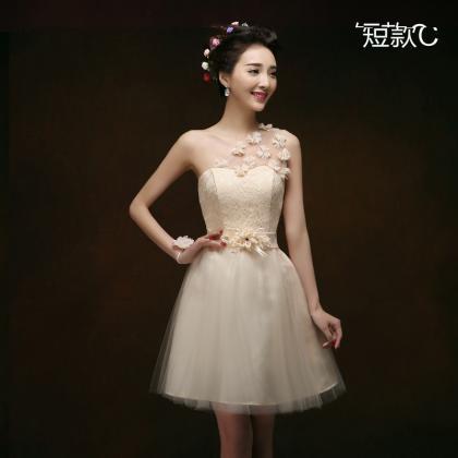 Women One Shoulder Ball Gown Party Dresses Mini..
