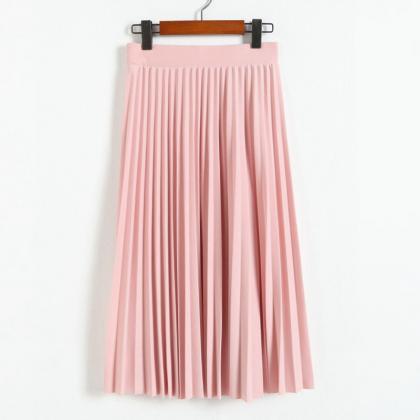 Summer Skirts Womens High Waist A Line Solid Color..