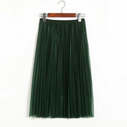 Women Maxi Pleated Skirt 3 Colors