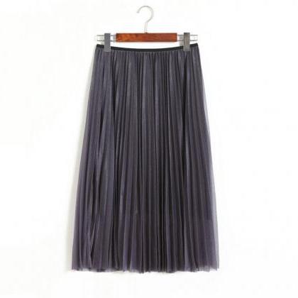 Women Maxi Pleated Skirt 3 Colors