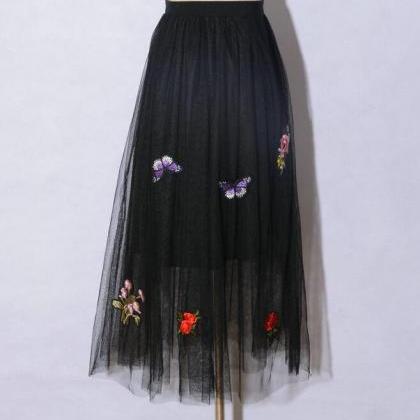 Women Tutu Long Skirt Adorned with ..