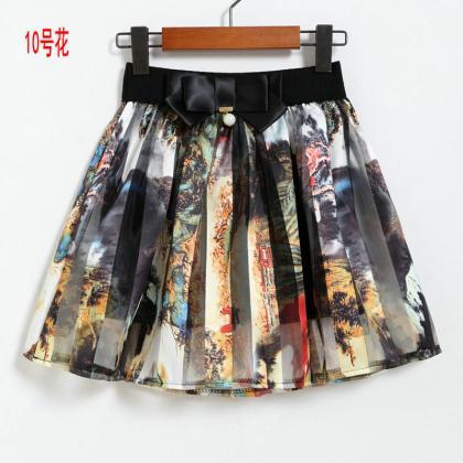 Spring Summer Casual Floral Fashion Skirts -..