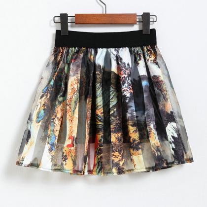 Spring Summer Casual Floral Fashion Skirts -..