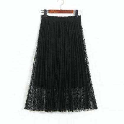 Black Lace Skirts Womens Long Skirt