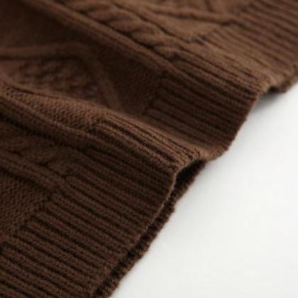 Autumn Winter High Waist Knitting Skirt - Khaki