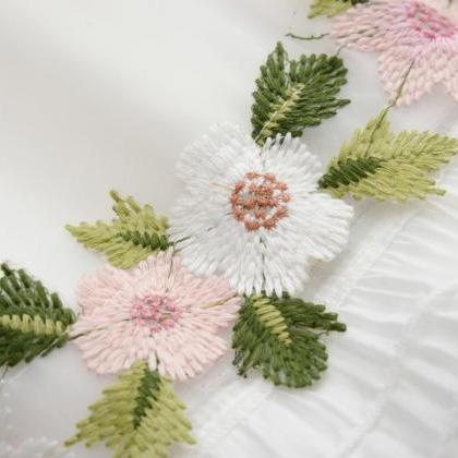 Floral Embroidered White Elasticise..