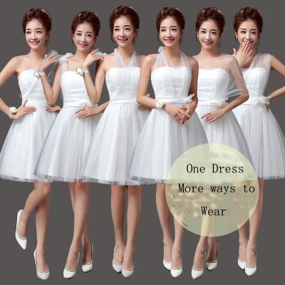 Convertible Bridesmaid Dresses Mini Cheap Wedding Bridesmaid Dresses Formal Party Dresses - White